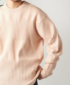 SHIPS / シップス その他トップス | SHIPS any: 〈手洗い可能〉ワッフル コンビ デザイン クルーネック ニット◇