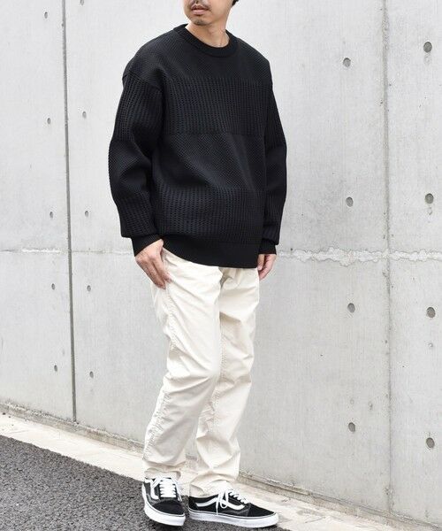 SHIPS / シップス その他トップス | SHIPS any: 〈手洗い可能〉ワッフル コンビ デザイン クルーネック ニット◇ | 詳細3
