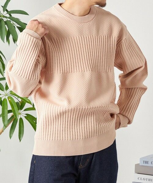 SHIPS / シップス その他トップス | SHIPS any: 〈手洗い可能〉ワッフル コンビ デザイン クルーネック ニット◇ | 詳細15