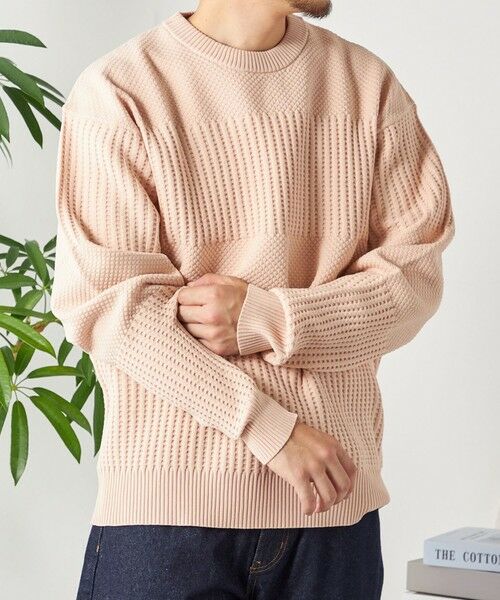 SHIPS / シップス その他トップス | SHIPS any: 〈手洗い可能〉ワッフル コンビ デザイン クルーネック ニット◇ | 詳細16