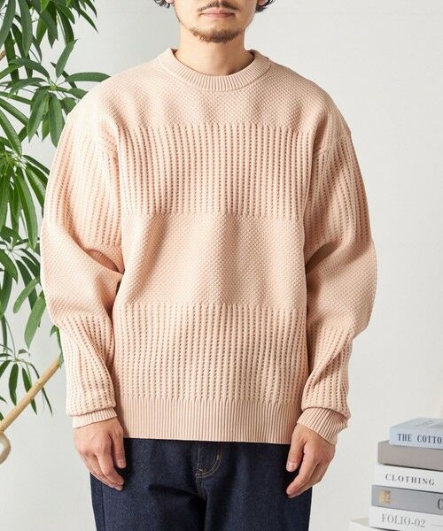 SHIPS / シップス その他トップス | SHIPS any: 〈手洗い可能〉ワッフル コンビ デザイン クルーネック ニット◇ | 詳細17