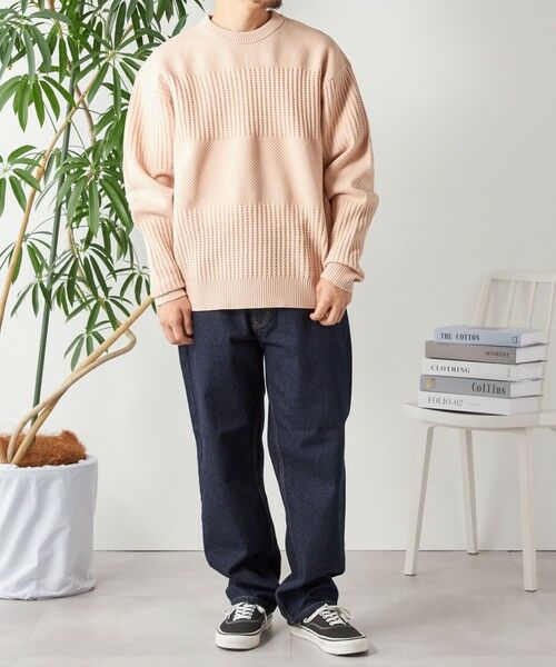 SHIPS / シップス その他トップス | SHIPS any: 〈手洗い可能〉ワッフル コンビ デザイン クルーネック ニット◇ | 詳細9