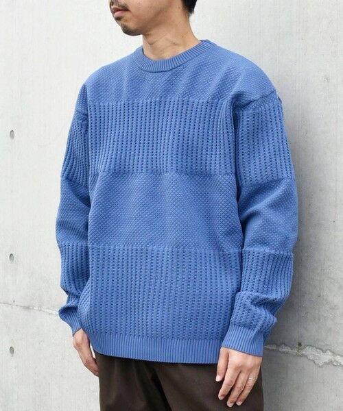 SHIPS / シップス その他トップス | SHIPS any: 〈手洗い可能〉ワッフル コンビ デザイン クルーネック ニット◇ | 詳細30