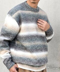 SHIPS / シップス ニット・セーター | SHIPS any: 〈手洗い可能〉ランダム グラデーション カラー クルーネック ニット◇