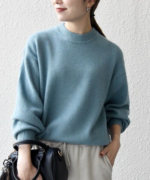 SHIPS / シップス ニット・セーター | SHIPS any: LOUNGE FOX シャギー セミモックネック ニット◇(ライトブルー)