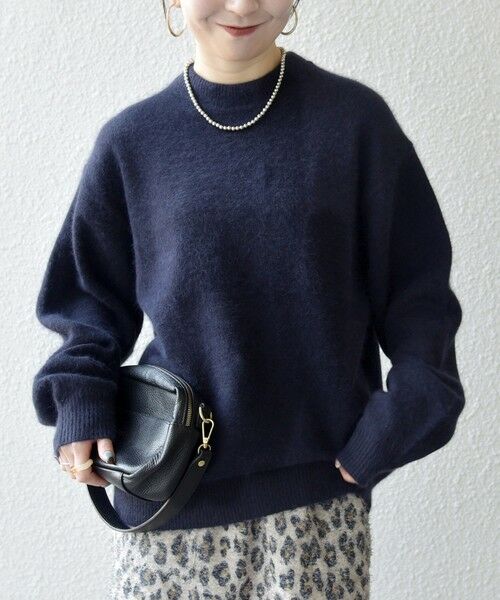 SHIPS / シップス ニット・セーター | SHIPS any: LOUNGE FOX シャギー セミモックネック ニット◇(ネイビー)