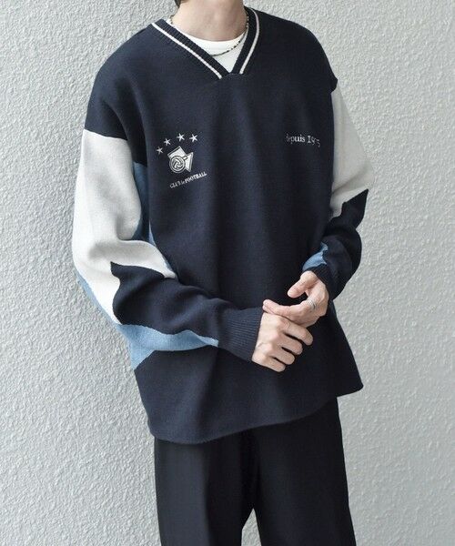 SHIPS / シップス ニット・セーター | SHIPS any: 〈手洗い可能〉ダブルジャガード ゲームシャツ ニット◇ | 詳細24