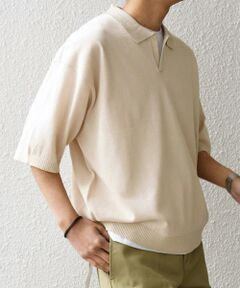 SHIPS / シップス ポロシャツ | SHIPS any:〈手洗い可能〉リネンミックス ハイゲージ ニット スキッパー ポロシャツ◇