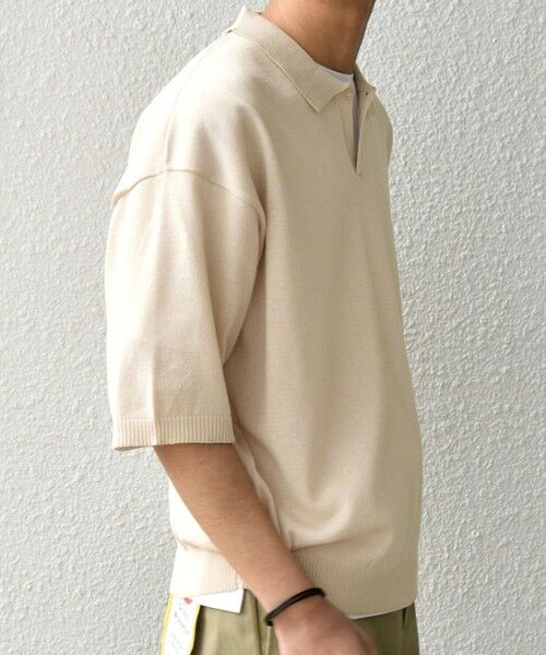 SHIPS / シップス ポロシャツ | SHIPS any:〈手洗い可能〉リネンミックス ハイゲージ ニット スキッパー ポロシャツ◇ | 詳細5