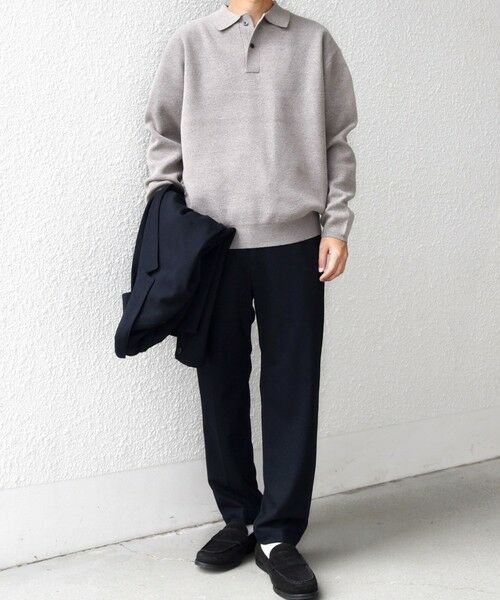 SHIPS / シップス ニット・セーター | SHIPS any:〈手洗い可能〉ハイゲージ ミラノリブ ブラッシュド リラックス ニット ポロ◇ | 詳細1