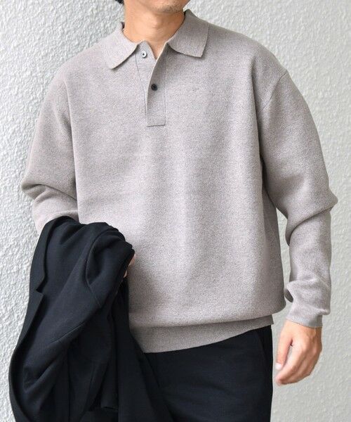 SHIPS / シップス ニット・セーター | SHIPS any:〈手洗い可能〉ハイゲージ ミラノリブ ブラッシュド リラックス ニット ポロ◇ | 詳細3