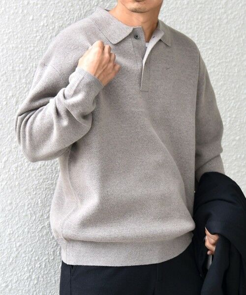 SHIPS / シップス ニット・セーター | SHIPS any:〈手洗い可能〉ハイゲージ ミラノリブ ブラッシュド リラックス ニット ポロ◇ | 詳細5