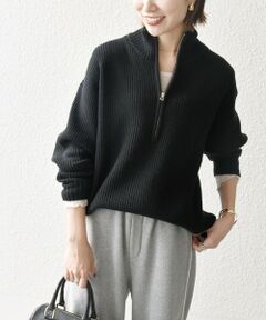 SHIPS / シップス ニット・セーター | SHIPS any:〈手洗い可能〉ハーフジップ 畦編み ドライバーズ ニット 25AW◇