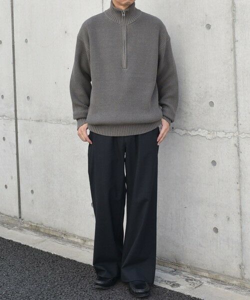 SHIPS / シップス ニット・セーター | SHIPS any:〈手洗い可能〉ハーフジップ 畦編み ドライバーズ ニット 25AW◇ | 詳細1