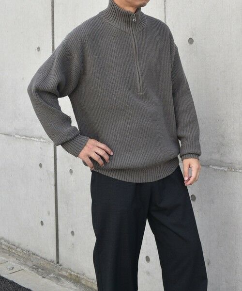SHIPS / シップス ニット・セーター | SHIPS any:〈手洗い可能〉ハーフジップ 畦編み ドライバーズ ニット 25AW◇ | 詳細3