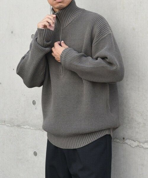 SHIPS / シップス ニット・セーター | SHIPS any:〈手洗い可能〉ハーフジップ 畦編み ドライバーズ ニット 25AW◇ | 詳細4