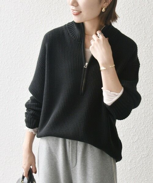 SHIPS / シップス ニット・セーター | SHIPS any:〈手洗い可能〉ハーフジップ 畦編み ドライバーズ ニット 25AW◇ | 詳細7