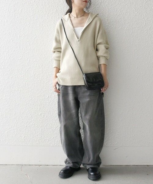 SHIPS / シップス ニット・セーター | SHIPS any:〈手洗い可能〉ハーフジップ 畦編み ドライバーズ ニット 25AW◇ | 詳細15