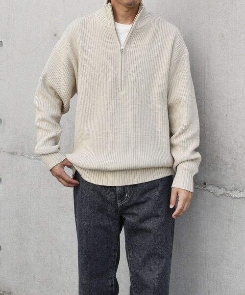 SHIPS / シップス ニット・セーター | SHIPS any:〈手洗い可能〉ハーフジップ 畦編み ドライバーズ ニット 25AW◇ | 詳細19