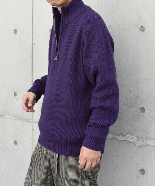 SHIPS / シップス ニット・セーター | SHIPS any:〈手洗い可能〉ハーフジップ 畦編み ドライバーズ ニット 25AW◇ | 詳細30