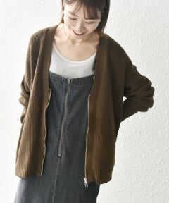 SHIPS / シップス カーディガン・ボレロ | SHIPS any:〈手洗い可能〉畦編み ドライバーズ Vネック ショート ジップ カーディガン◇