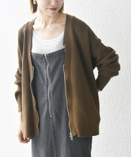 SHIPS / シップス カーディガン・ボレロ | SHIPS any:〈手洗い可能〉畦編み ドライバーズ Vネック ショート ジップ カーディガン◇ | 詳細30