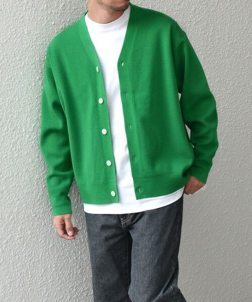 SHIPS / シップス カーディガン・ボレロ | SHIPS any: 〈手洗い可能〉 ハーフミラノリブ Vネック ニット カーディガン◇(グリーン)