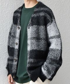 SHIPS / シップス カーディガン・ボレロ | SHIPS any:〈手洗い可能〉アルパカ ミックス シャギー チェック ニット カーディガン◇