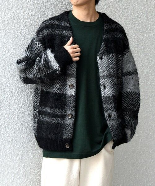 SHIPS / シップス カーディガン・ボレロ | SHIPS any:〈手洗い可能〉アルパカ ミックス シャギー チェック ニット カーディガン◇ | 詳細1