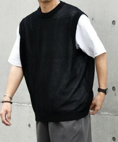 SHIPS / シップス ベスト | SHIPS any: 〈洗濯機可能〉シアー ニット クルーネック プルオーバー ベスト◇
