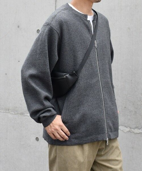 SHIPS / シップス カーディガン・ボレロ | SHIPS any: 〈手洗い可能〉コットン カシミヤ ニット シングルライダース ブルゾン◇(ダークグレー)
