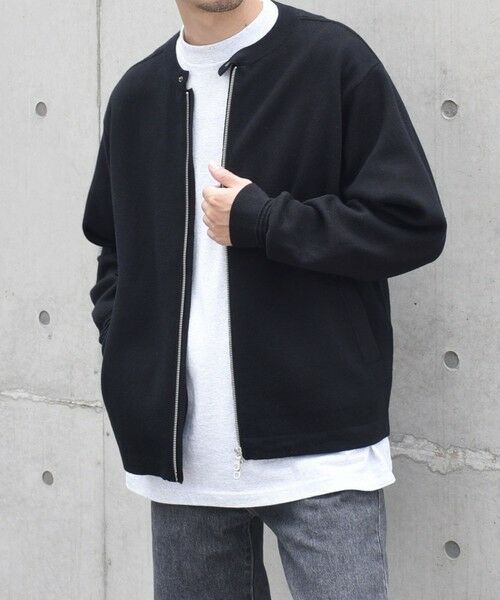 SHIPS / シップス カーディガン・ボレロ | SHIPS any: 〈手洗い可能〉コットン カシミヤ ニット シングルライダース ブルゾン◇(ブラック)