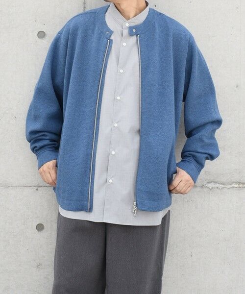 SHIPS / シップス カーディガン・ボレロ | SHIPS any: 〈手洗い可能〉コットン カシミヤ ニット シングルライダース ブルゾン◇(ブルー)