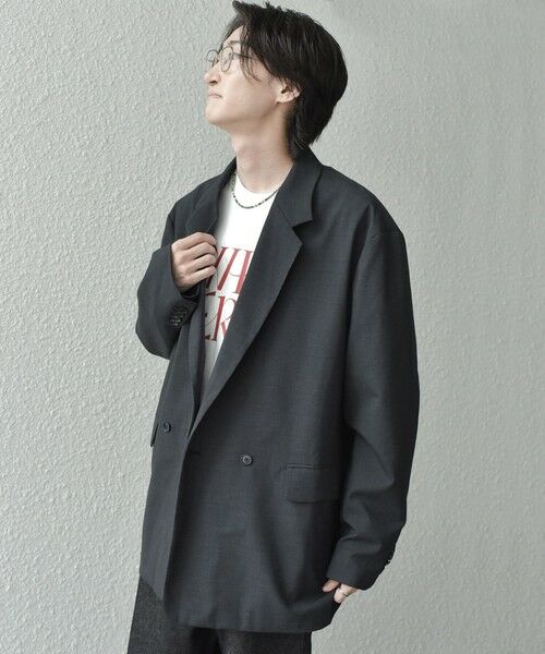 SHIPS / シップス テーラードジャケット | SHIPS any: オーバーサイズ ウール混 ダブルジャケット (セットアップ対応)◇ | 詳細4