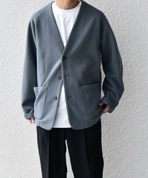 SHIPS / シップス ノーカラージャケット | SHIPS any: 〈洗濯機可能〉ソフトダンボール ウォーム ノーカラー リラックス ジャケット◇ | 詳細3