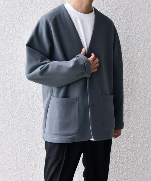 SHIPS / シップス ノーカラージャケット | SHIPS any: 〈洗濯機可能〉ソフトダンボール ウォーム ノーカラー リラックス ジャケット◇ | 詳細5