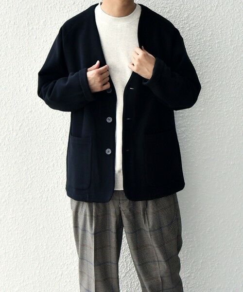 SHIPS / シップス ノーカラージャケット | SHIPS any: 〈洗濯機可能〉ソフトダンボール ウォーム ノーカラー リラックス ジャケット◇ | 詳細13