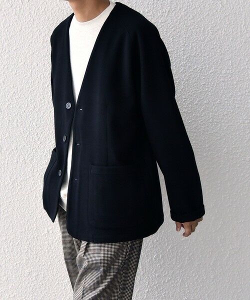 SHIPS / シップス ノーカラージャケット | SHIPS any: 〈洗濯機可能〉ソフトダンボール ウォーム ノーカラー リラックス ジャケット◇ | 詳細11