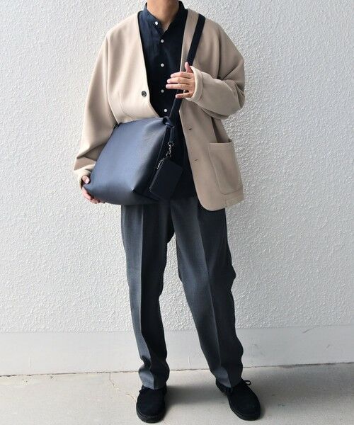 SHIPS / シップス ノーカラージャケット | SHIPS any: 〈洗濯機可能〉ソフトダンボール ウォーム ノーカラー リラックス ジャケット◇ | 詳細16