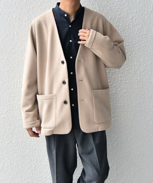 SHIPS / シップス ノーカラージャケット | SHIPS any: 〈洗濯機可能〉ソフトダンボール ウォーム ノーカラー リラックス ジャケット◇ | 詳細18