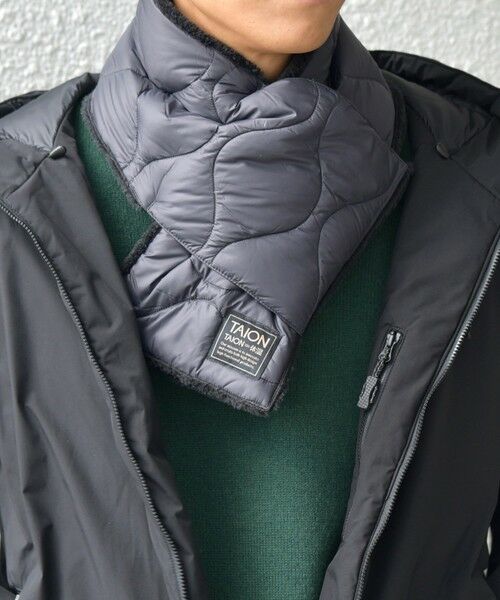 SHIPS / シップス マフラー・ショール・スヌード・ストール | TAION:〈手洗い可能〉ミリタリー キルティング リバーシブル ダウンマフラー | 詳細3