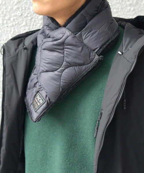 SHIPS / シップス マフラー・ショール・スヌード・ストール | TAION:〈手洗い可能〉ミリタリー キルティング リバーシブル ダウンマフラー | 詳細4