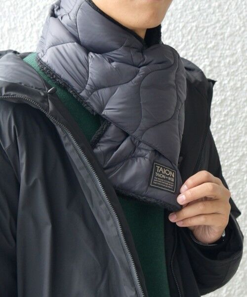 SHIPS / シップス マフラー・ショール・スヌード・ストール | TAION:〈手洗い可能〉ミリタリー キルティング リバーシブル ダウンマフラー | 詳細5