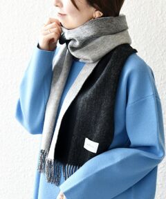 SHIPS any: サープラスヤーン ウール カシミヤ リバーシブル パネル マフラー◇