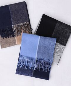 SHIPS / シップス マフラー・ショール・スヌード・ストール | SHIPS any: サープラスヤーン ウール カシミヤ リバーシブル パネル マフラー◇