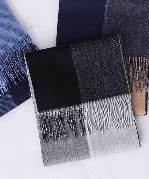 SHIPS / シップス マフラー・ショール・スヌード・ストール | SHIPS any: サープラスヤーン ウール カシミヤ リバーシブル パネル マフラー◇ | 詳細2