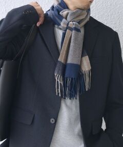 SHIPS / シップス マフラー・ショール・スヌード・ストール | SHIPS any: サープラスヤーン ウール カシミヤ チェック マフラー◇