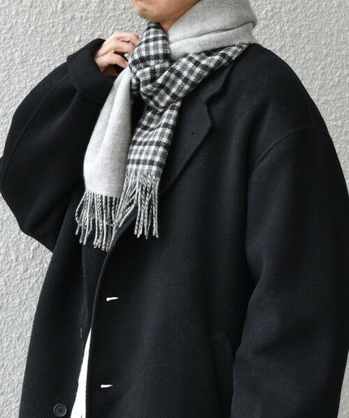 SHIPS / シップス マフラー・ショール・スヌード・ストール | SHIPS any: カシミヤ ダブルフェイス チェック マフラー 24FW◇ | 詳細4