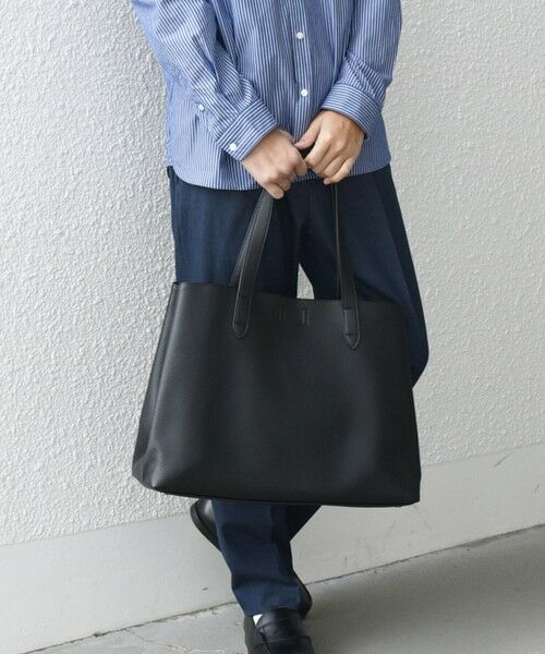 SHIPS / シップス トートバッグ | SHIPS any: スプリット レザー トートバッグ (クラッチバッグ付き) 25AW◇ | 詳細12