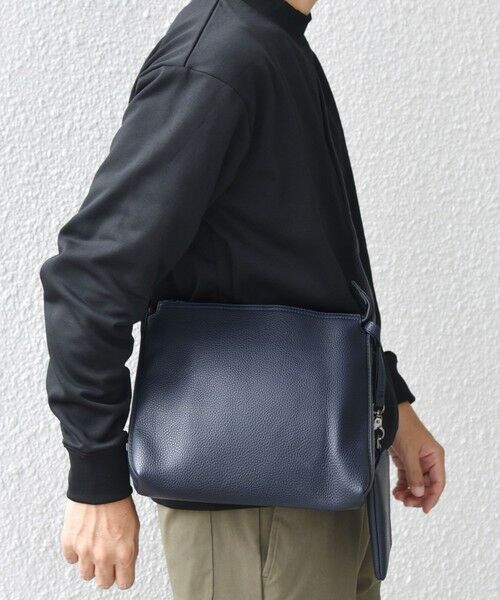 SHIPS / シップス ショルダーバッグ | SHIPS any: スプリット レザー ミディアム ショルダーバッグ (カードケース付き)◇ | 詳細30